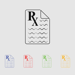 Medical prescription Rx icon.