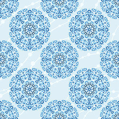 Vector seamless Christmas cute snowflake pattern