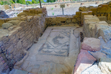 Mosaics of the archaeological site, Tindarys, Sicily.
