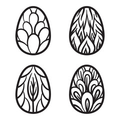 Happy Easter eggs vector card illustration hand drawn with easte