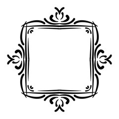 Frame vector set hand drawn icons illustration black and white,