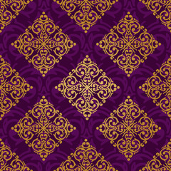 Vector seamless baroque damask luxury background