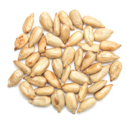 sunflower seeds on white