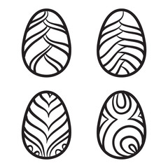 Happy Easter eggs vector card illustration hand drawn with easte