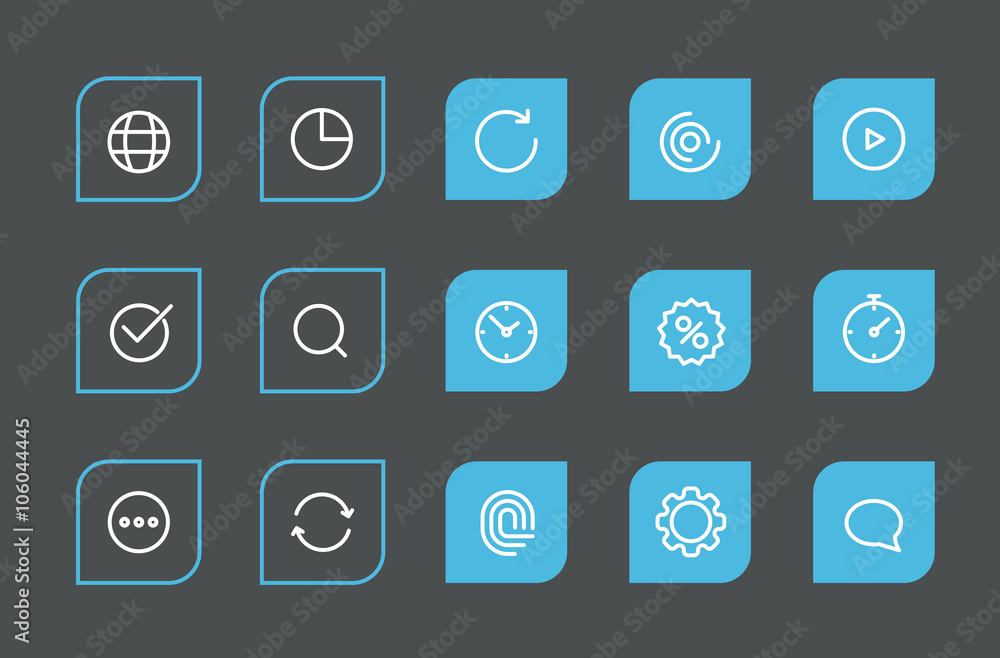 Poster modern web and mobile application pictograms collection. lineart
