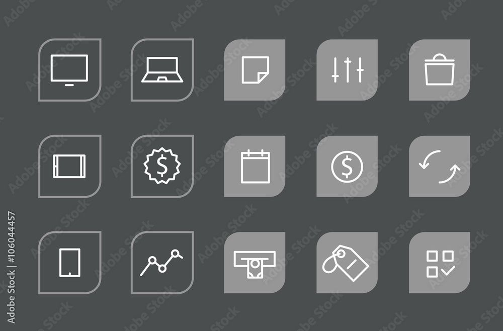 Poster modern web and mobile application pictograms collection. lineart