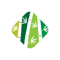 Diamond Green Bamboo Nature Symbol Logo