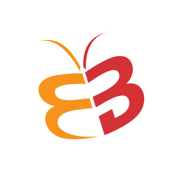 B Letter - Abstract Butterfly Logo Symbol