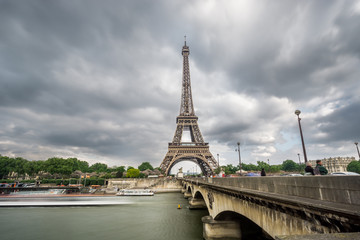 The Eiffel Tower and Seine River in Paris, France