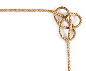 Rope with sailor's knot tied