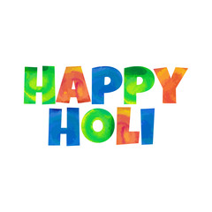 Illustration of abstract colorful Happy Holi badge. Vector