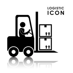 Logistic and forklift  icon design