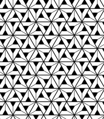 Fototapeta premium Vector pattern. Monochrome ornament with abstract flower.