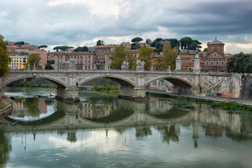 Fototapeta na wymiar View towards the Ponte Sant'Angelo