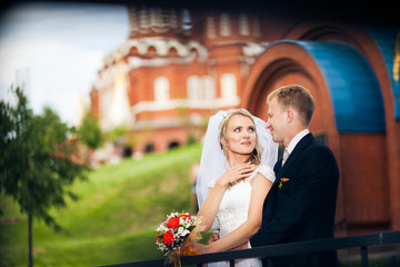 nice young wedding couple