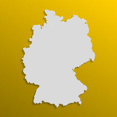Germany map in gray with shadows and gradients on a orange background