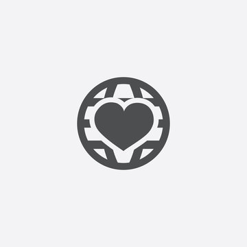 Heart Globe Icon