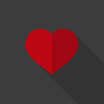 Heart icon with long shadow