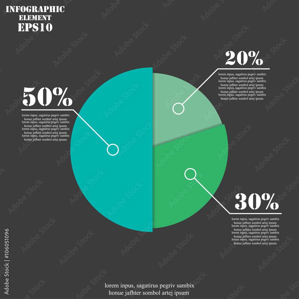 Poster pie chart with infographics and place for text