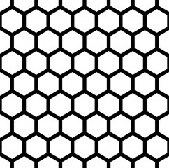 Vector modern seamless geometry pattern hexagon, black and white honeycomb abstract geometric background, subtle pillow print, monochrome retro texture, hipster fashion design