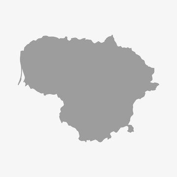 Lithuania map in gray on a white background