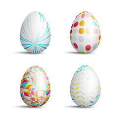 Set of Decorated Easter Eggs