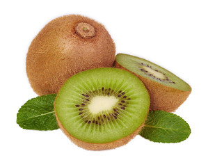 kiwi and mint isolated