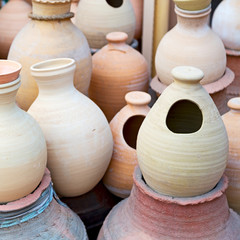 Fototapeta na wymiar in oman muscat the old pottery market sale manufacturing contain