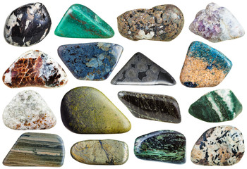 tumbled stones rhyolite, eudialyte, aegirine, etc