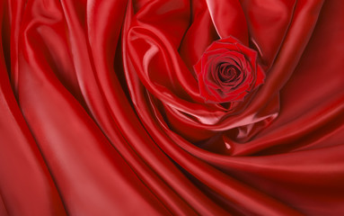  red satin with red rose