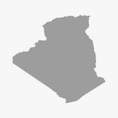 Algeria map in gray on a white background