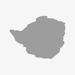 Zimbabwe map in gray on a white background
