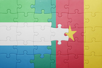puzzle with the national flag of sierra leone and cameroon