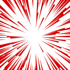 Comic Radial Speed Lines. Graphic Explosion Book Design Element. Vector Illustration.