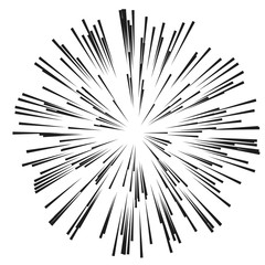 Comic Radial Speed Lines. Graphic Explosion Book Design Element. Vector Illustration.
