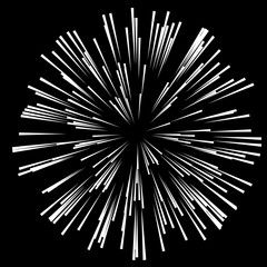 Comic Radial Speed Lines. Graphic Explosion Book Design Element. Vector Illustration.