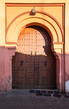 Traditional arabian architecture, gate in Marrakesh