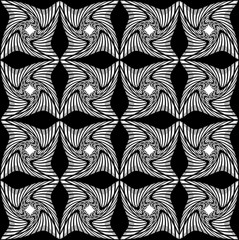 Abstract black and white pattern of twisted squares