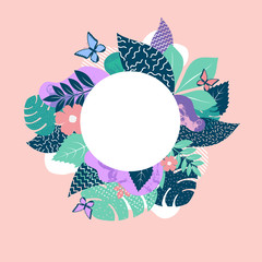 Abstract floral composition. Flat banner.