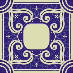Frame on tile background.