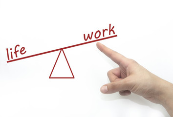 Work-Life Balance. hand isolated