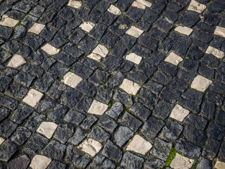 Black and white cobblestones