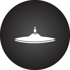 Hi hat cymbal simple icon on round  background
