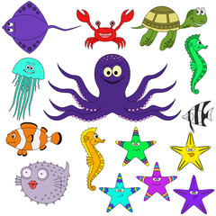 vector sea animals
