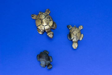 Wooden turtle figurines