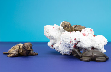 Wooden turtle figurines