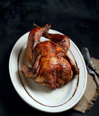 grilled chicken on the oval dish