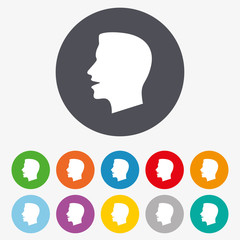 Talk or speak icon. Loud noise symbol.