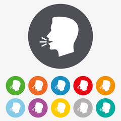 Talk or speak icon. Loud noise symbol.