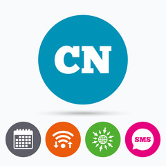 Chinese language sign icon. CN China translation